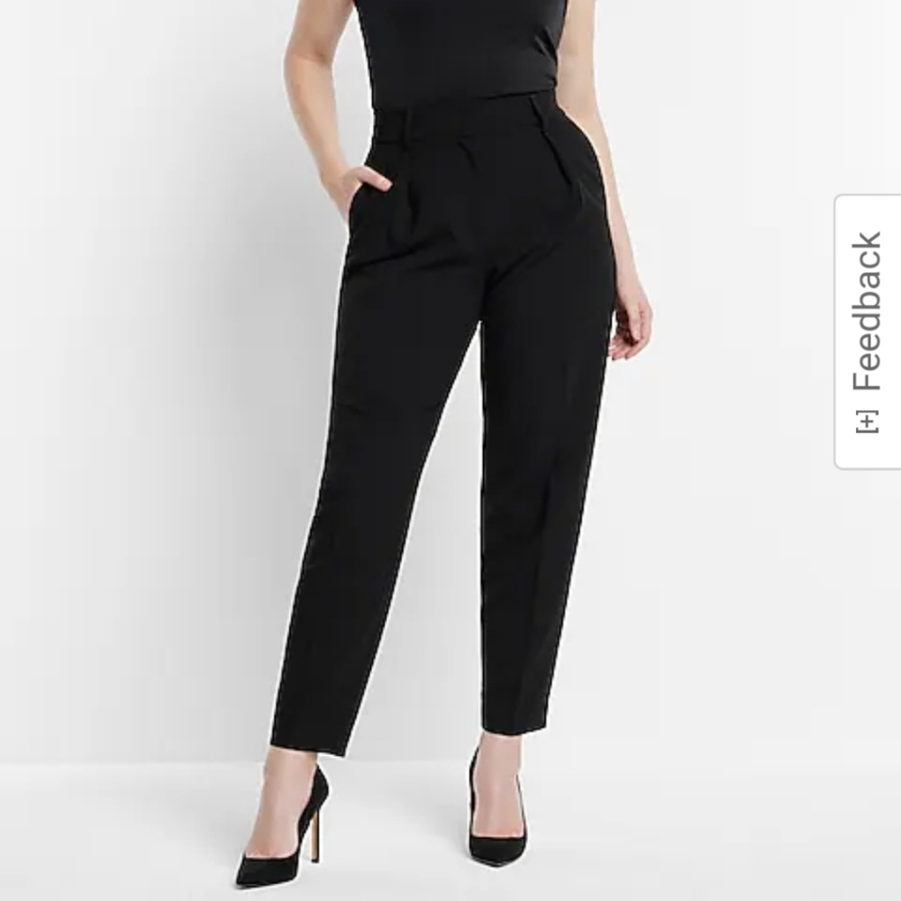 Express Black Cropped Tailored Ankle Pants